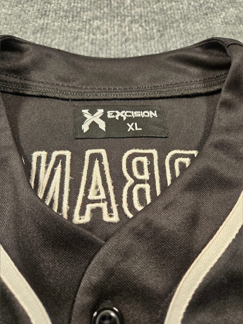 Excision Headbanger Baseball Jersey Black & White Size XL - Picture 5 of 12